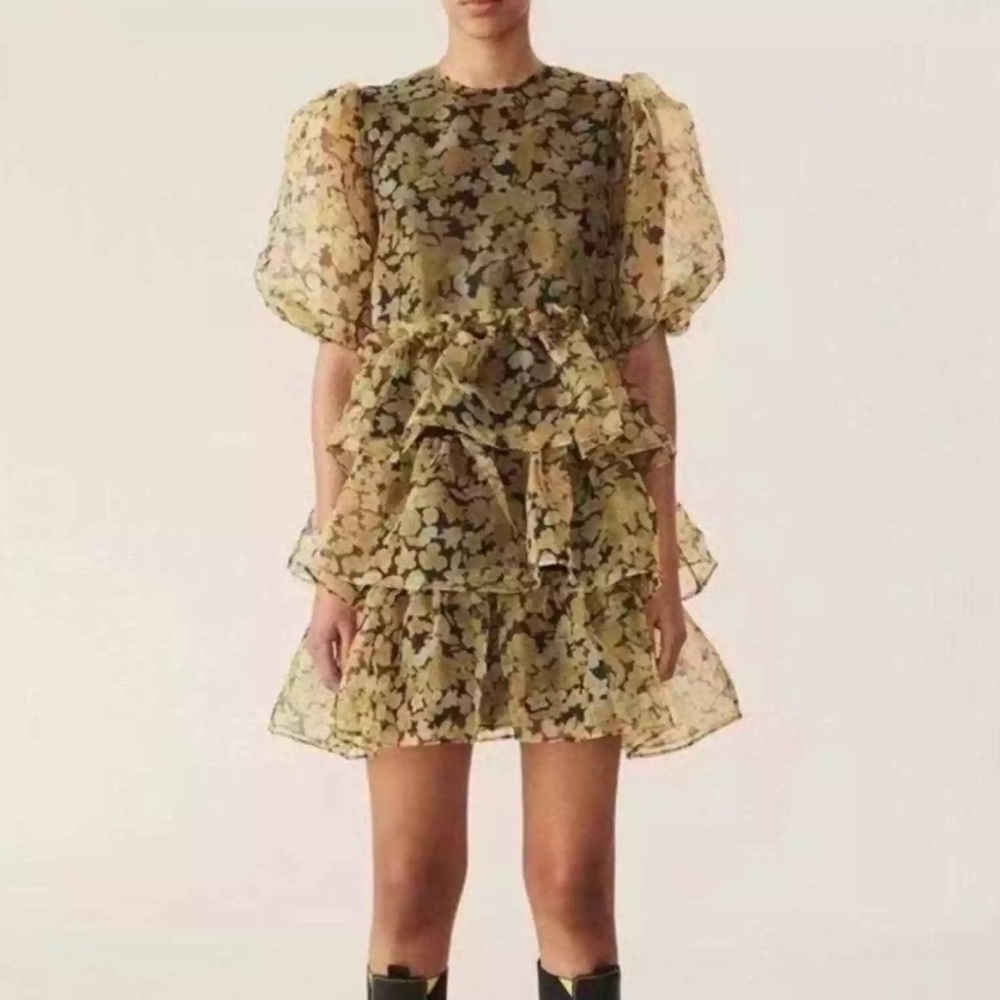 Ganni organza mini dress